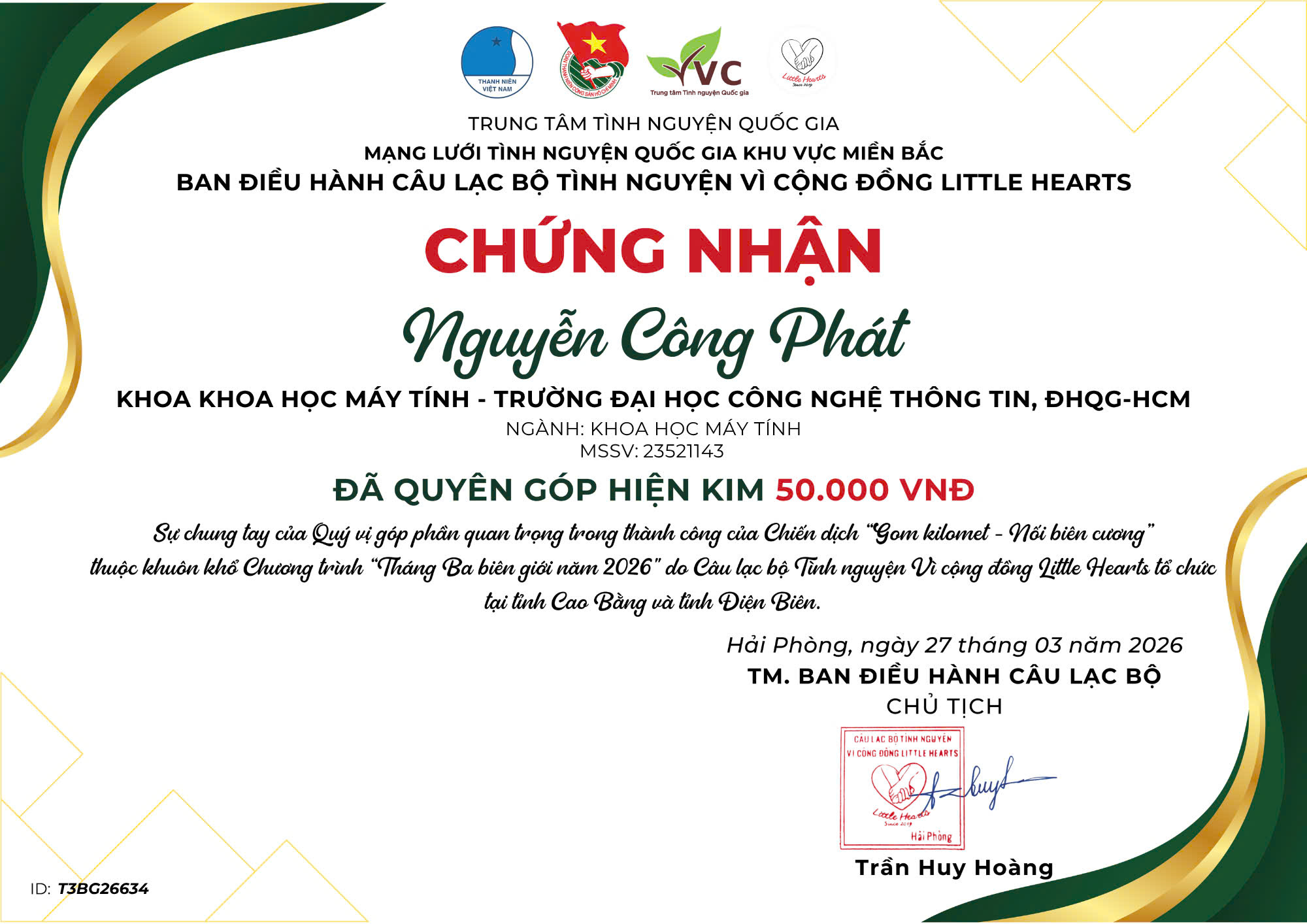 Gom kilomet - Nối biên cương Charity Program