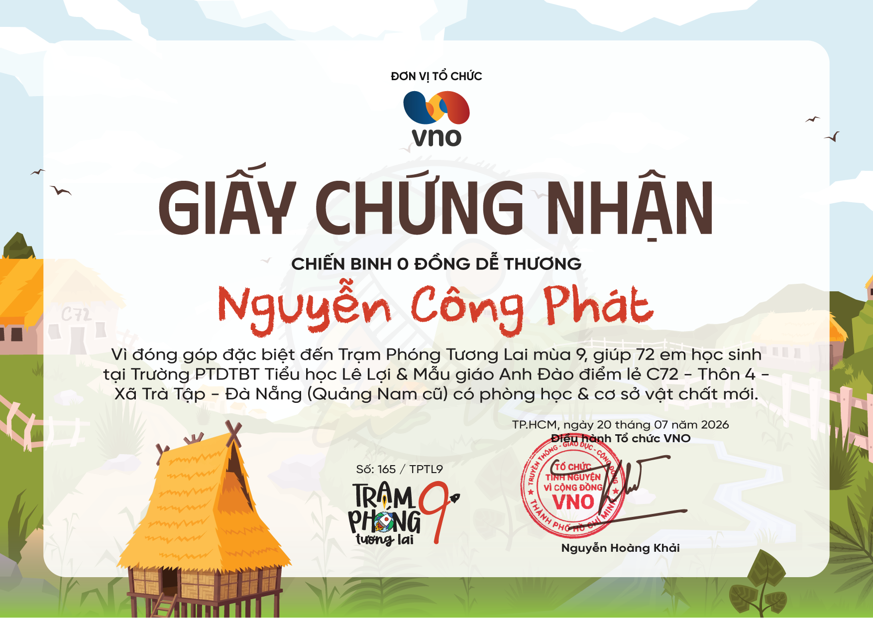 Trạm Phóng Tương Lai Season 9 Certificate
