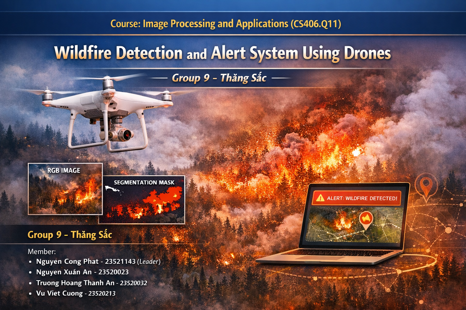 Wildfire Semantic Segmentation and Alert System